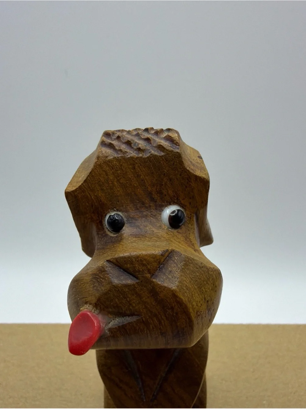 Vtg Naughty Novelty Wood Hand Carved Whizzing Dog Cork Screw